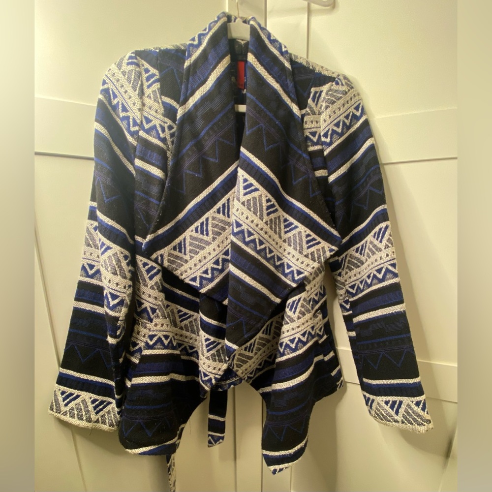 Blue white and black women’s jacket